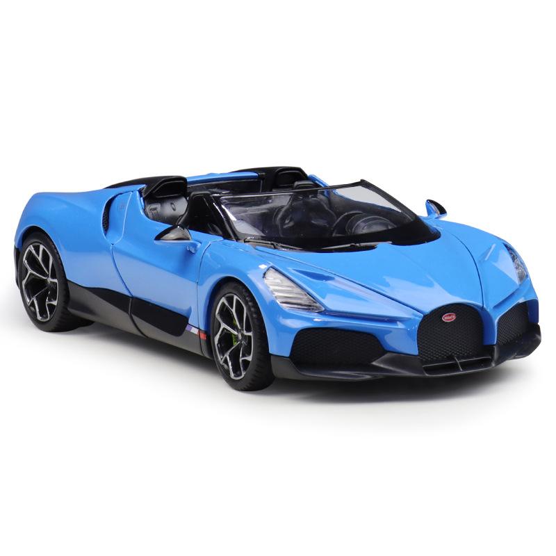 

Welly 1/24 Bugatti W16 Mistral Alloy Convertible Sports Car Diecast Metal Racing Vehicle Car Model High Simulation Kids Toy Gift синий