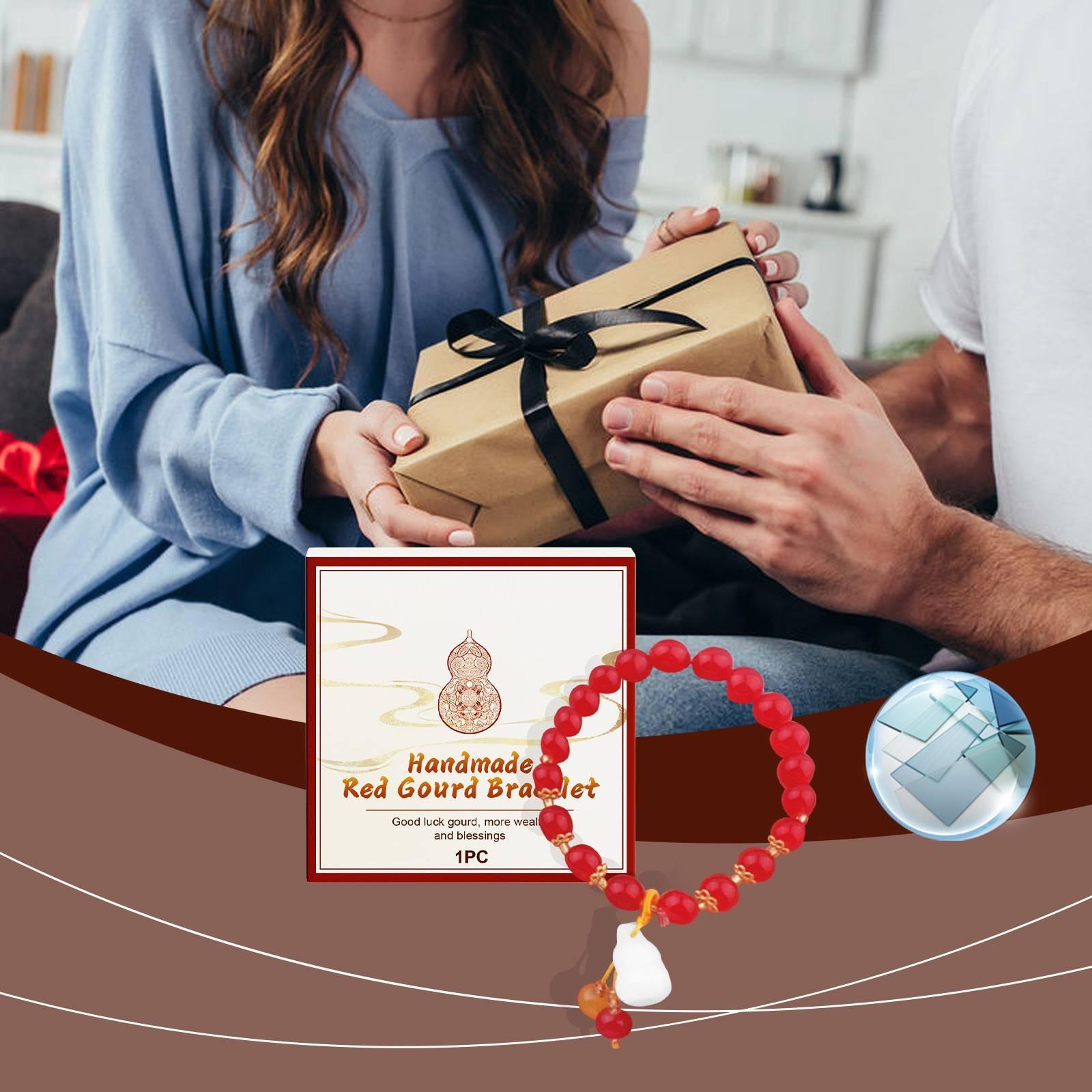 

Красный браслет, усиленная энергия, браслет счастья и богатства, стеклянный браслет удачи из тыквы, замечательный подарок, 1 шт. One Size белый