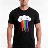 Puking Rainbow Cloud Tshirt Summer Casual Cotton Tee Oversized Streetwear Tops Vintage Graphic Print Loose Fit Short Sleeve