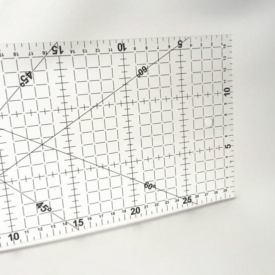 Régua de corte de pano de alfaiate de retalhos retangular faça você mesmo ferramenta de costura feita à mão