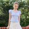 EGOIST Halterneck Ruffle Blouse Blue Es2obl07