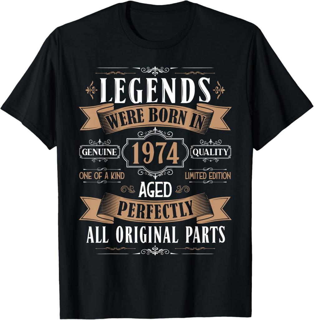 51 Years Old Gifts Men Vintage Made in 1974 51th Birthday T-Shirt Custom Printed Graphic T Shirts Graphic T Shirts Camiseta