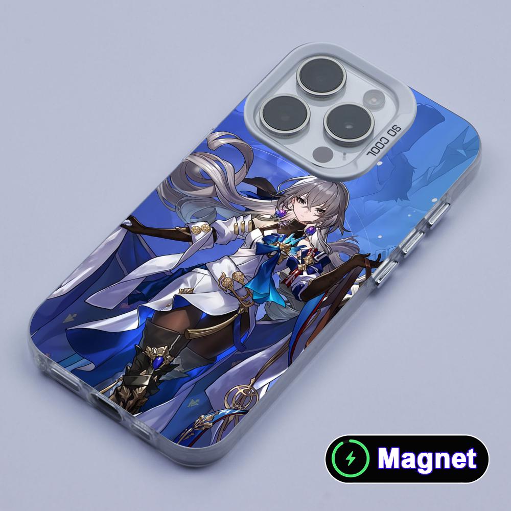 HSR Bronya White Translucent MagSafe Mobile Phone Case for iPhone 17 16 15 14 13 12 11 X XR XS Air Pro Max Plus Cover