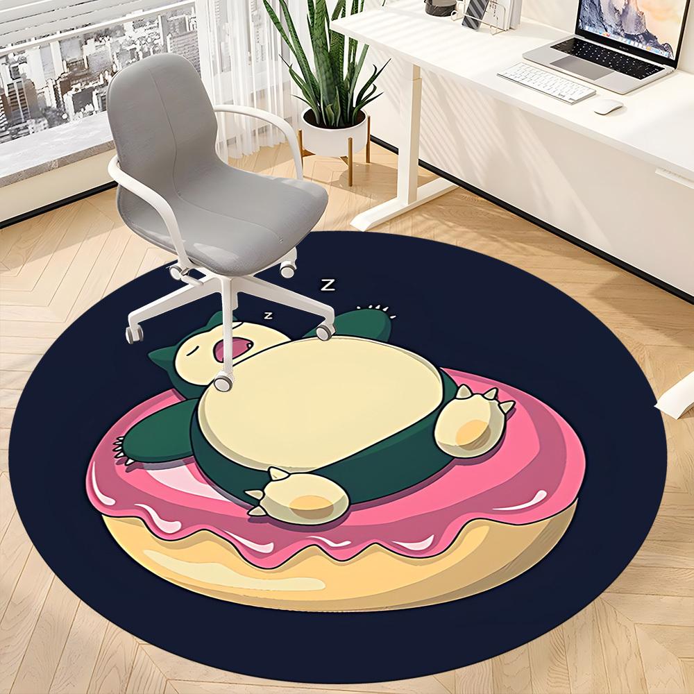 1pc Pokémon Sleepy Donut Office Round Area Rug,  Under Office Chairs Bedroom Living Room Home Decor a0926102