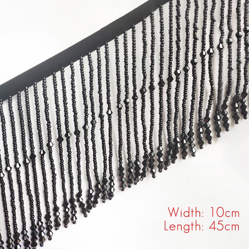 45/90cm Luksusowy Kryształ Koralikowy Frędzlowany Koronkowy Opaska DIY Suknia Ślubna Sceniczny Kostium Welon Tassel Akcesoria Do Szycia