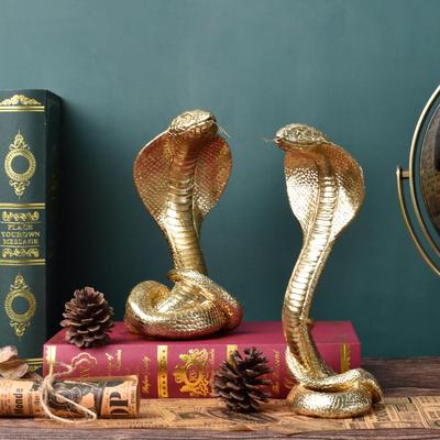 Golden Cobra Light Luxury Ornament for Living Room or Office Decor