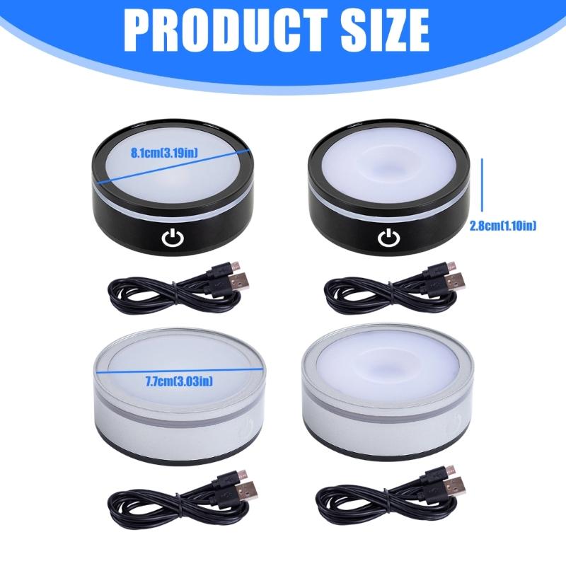 Multiple Color Changing Touch Control LED Crystals Lamp Base with Adjustable Brightness for Atmospheres Lighting