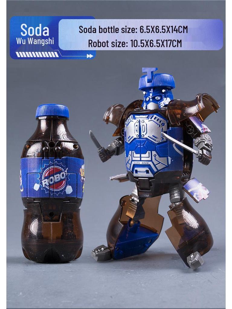 Transforming Internet Celebrity Cola Robot Mecha Toy for Kids