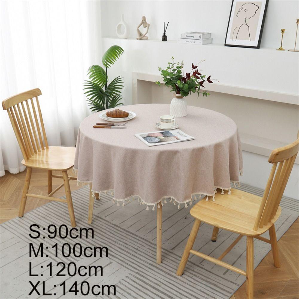 with Tassel Cotton Linen Tablecloth TPU Table Mat Table Decor Dining Table Cover  Home Decoration