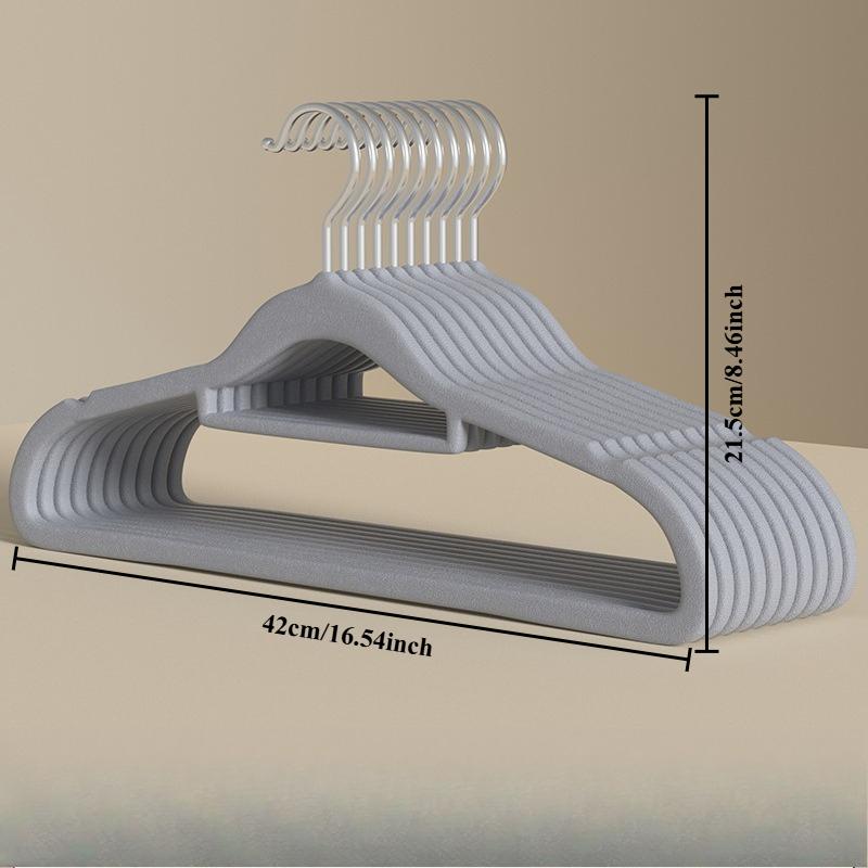 10/20/30Pcs Non-Slip Velvet Hangers Space Saving Hook Flocked Felt Clothes Drying Rack Organizer