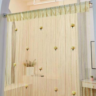 Tenda a filo Yousheng Pannello a parete con frange e nappe Divisorio per stanza Schermo con nappe e rose per Decorazione Finestra Camera da letto Casa
