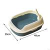 Cat Anti Splashing Kitten Potty Toilet Semi Enclosed High Sided Sandbox Bedpan for Indoor Cats,