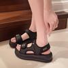 22 Spring and Summer New Platform Sandals Sports Style One-character Open-toe Sandals Tide