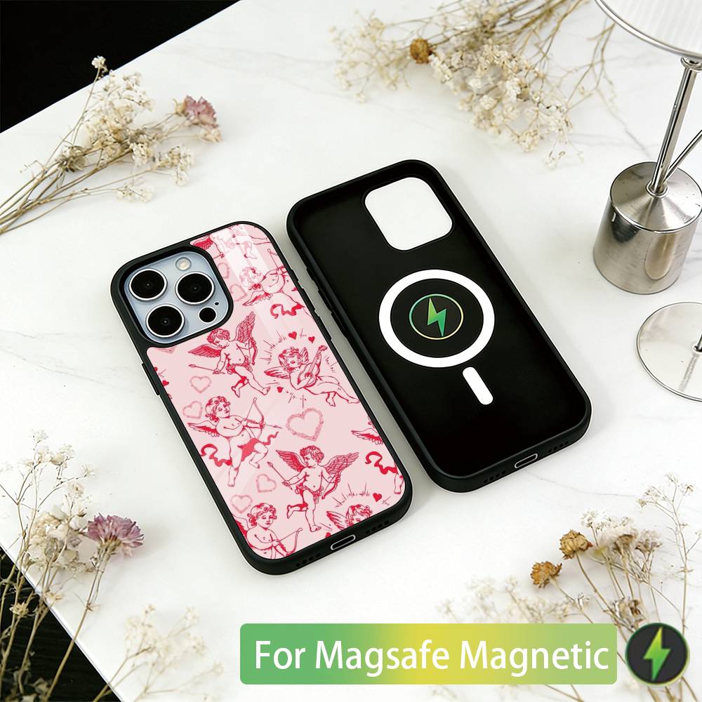 Cupid's arrow Phone Case For iPhone17,16,15,14,13,12,11 Plus,Pro Magnetic For Magsafe Wireless Charging