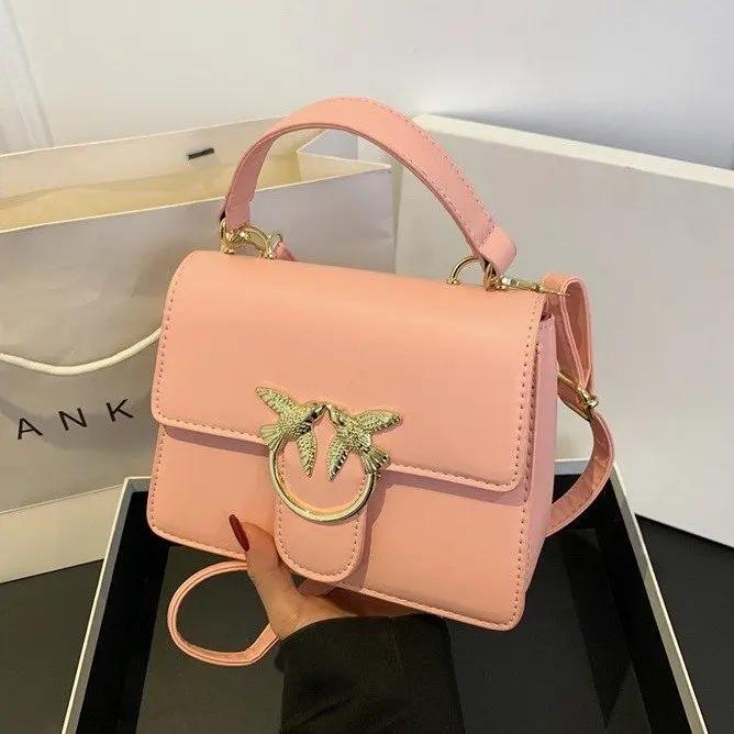 Women New Large Capacity Retro Shoulder Crossbody Small Square Bag Bacchus Swallow Solid Color Shoulder Bag