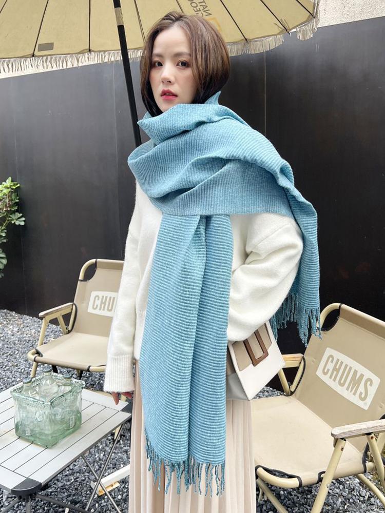 New Imitation Cashmere Women Scarf Winter Preppy Style Solid Scarve Pashmina Tassel Mujer Female Foulard Bufanda Long Wrap Shawl
