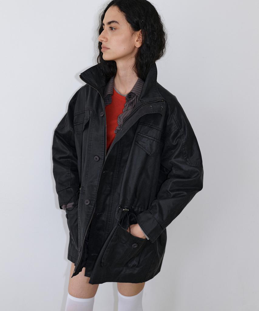 UUNE SCENE Vintage Washed Half Jacket_Black