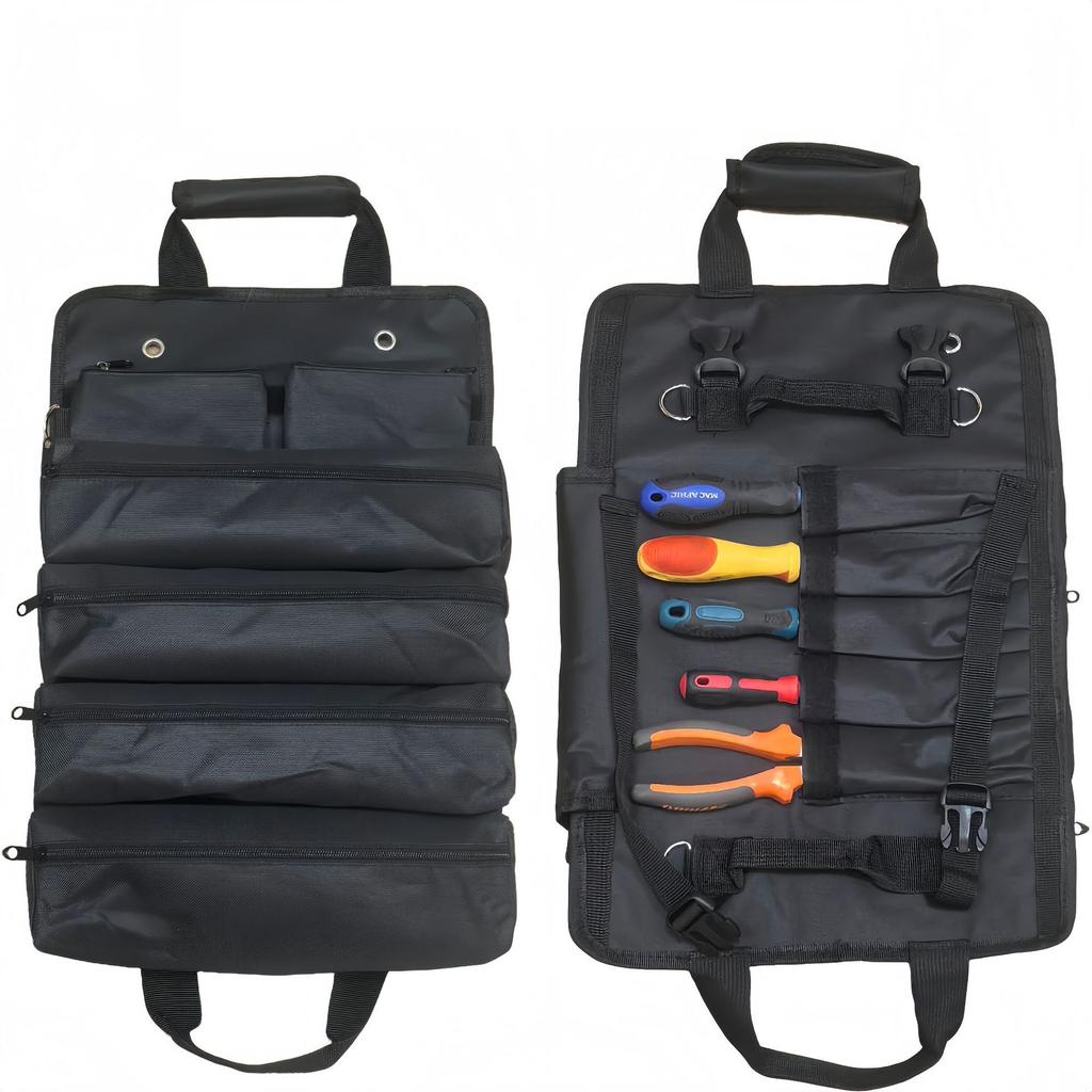 Oxford Cloth Tool Storage Bag – Portable Roll-Up Canvas Tool Bag, Handheld Electrician's Accessory Bag, Hardware & DIY Tool Storage