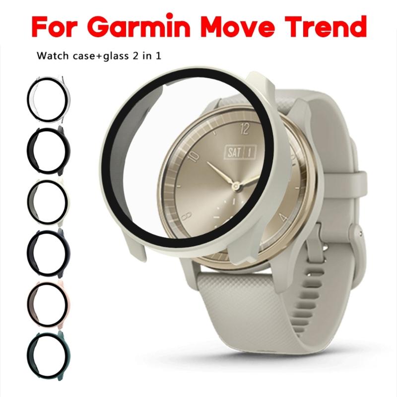 Antiscratch Protective Case+Screen Protector Compatible for  Move Trend Cover with Glass Film Smartwatch