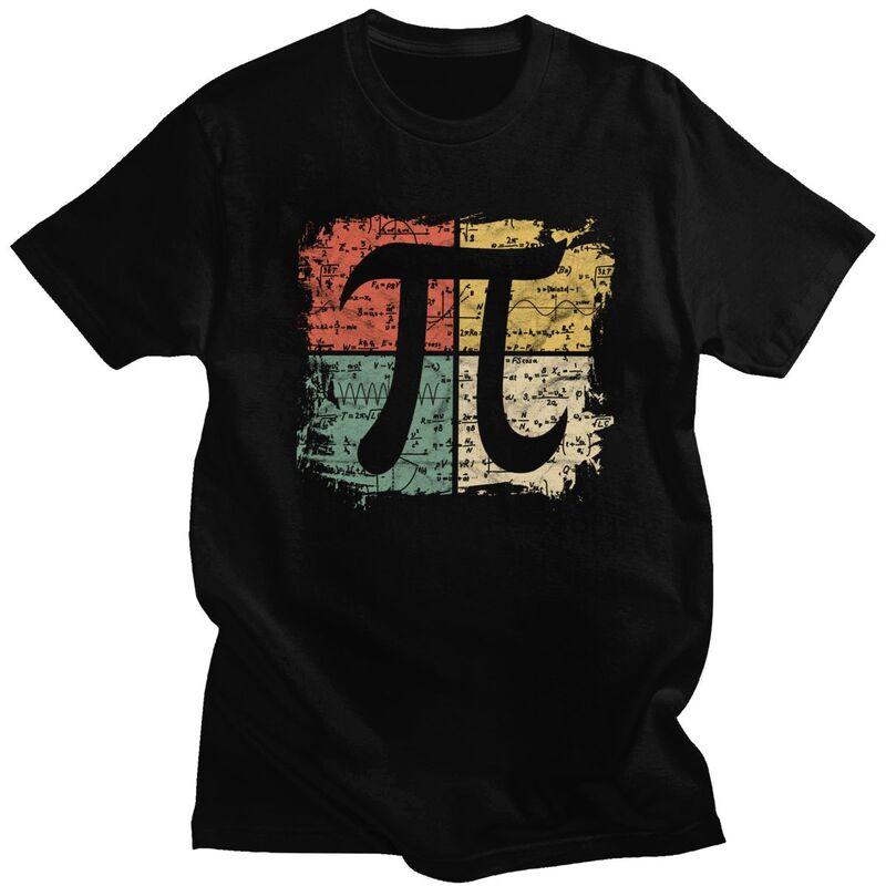 Custom Male Retro Square Pi Symbol Gift T Shirt Short Sleeves Cotton Tshirt Casual Math Equations Teacher Geek Tees Clothing