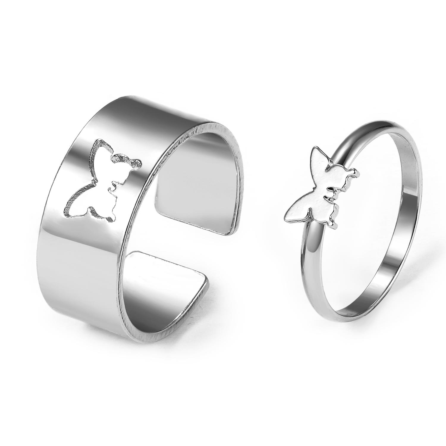 

Кольцо с бабочкой, модное золотое и серебряное кольцо с бабочкой в ​​стиле панк, пара мужчин и женщин, полое кольцо с изображением животного, юбилей серебряный