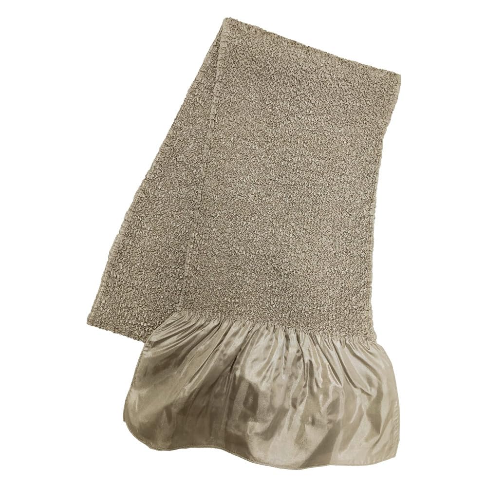 

Kyoto Kimono Yuzen Obiage with Gold Lamé Stitching and Shibori-Style Shirring, Retro and Modern (Gray, No Lamé)