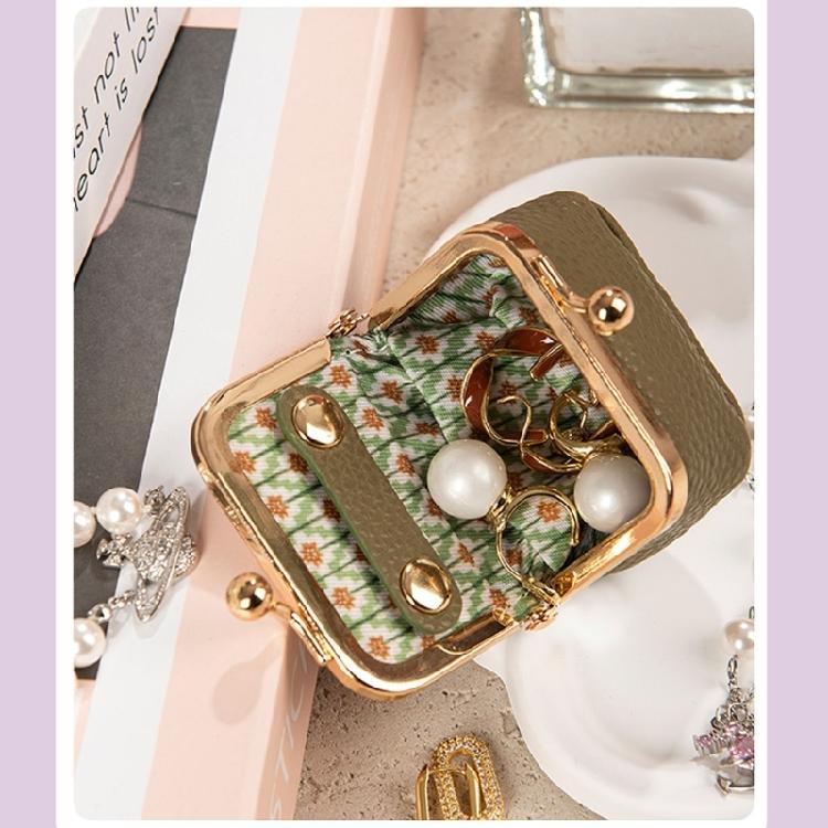 Travel Jewelry Box Case with PU-Look Exterior, Compact Clasp Holder for Rings, Earrings and Daily Mini Necklaces