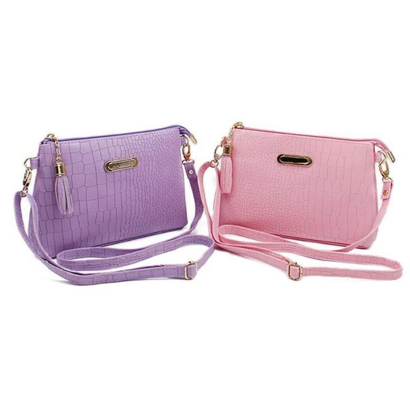 Mini bolso de hombro para mujer, bolsos de mensajero dulces cruzados de diseñador con borlas