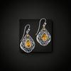 Vintage Sterling Silver Teardrop Citrine Earrings – Handmade Boho Yellow Gemstone Dangle Jewelry for Women