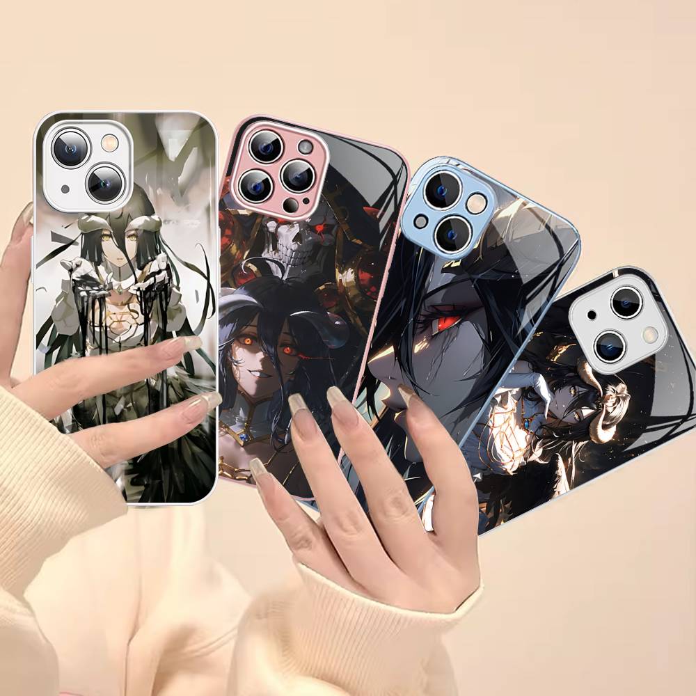 Cartoon Anime A-AlbedoS For IPhone 14 13 12 Mini 11 Pro XS Max X XR 14 Plus Tempered Glass Cover