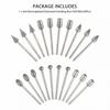 Glass Burr Drill Bits Metal Ceramics Tile 20pcs Rotary tools 3mm shank