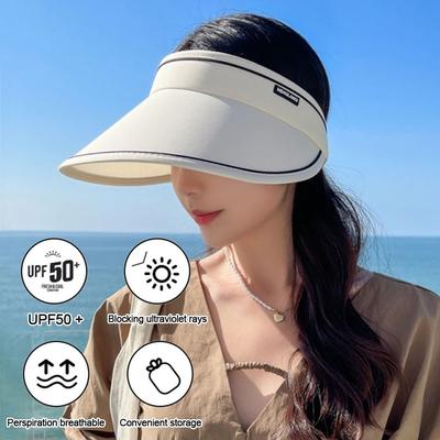 Bucket Hat Travel Beach Style Sun Shade Cap Summer Wide Brim Visor Sunprotection With Elasity Band  Breathable Foldable Panama Cap
