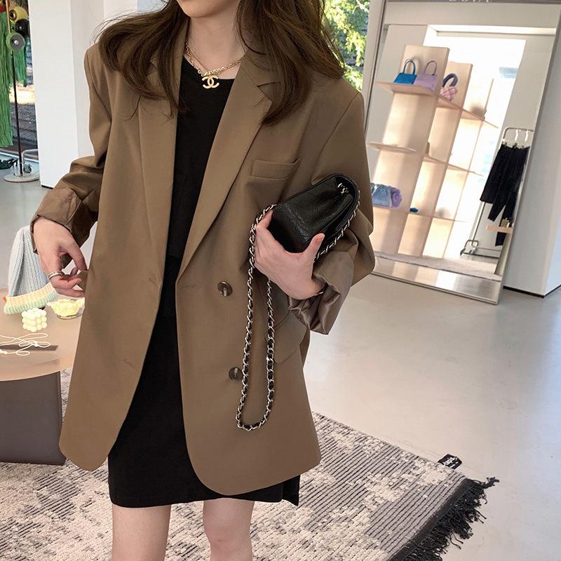 

Весенне-осенний новый костюм большого размера, пальто, женский весенний 200 кг, корейский свободный повседневный уменьшающий возраст костюм, топ