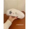 Star Beret Women's Autumn and Winter White Plush Big Head Painter's Octagonal Hat