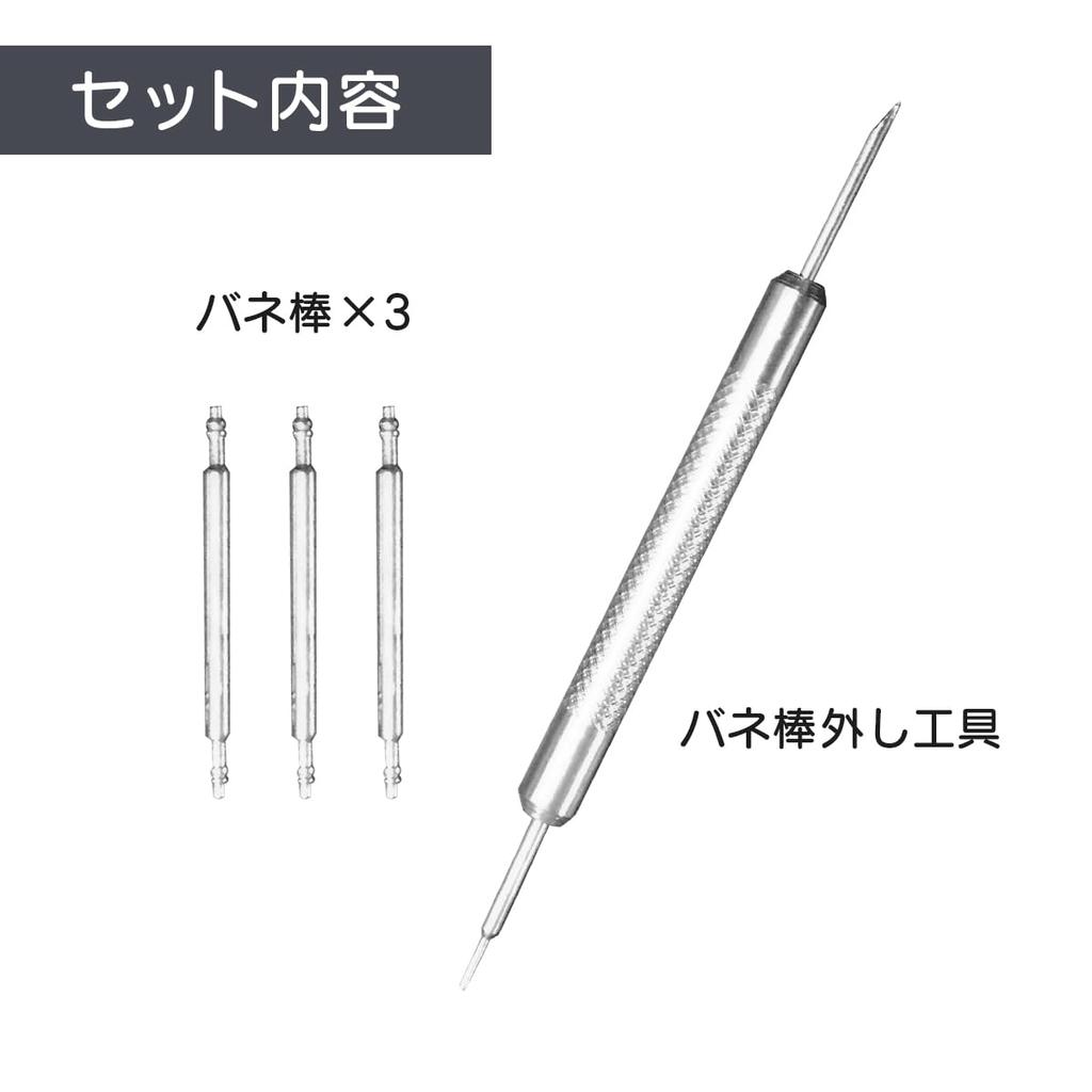 Stainless Steel Watch Strap Replacement Black Spring Bars and Spring Bar ra010009 Straight [Iroiro House] Band, (Includes Remover), Straight/Bow Ring,