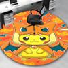 1ks Koberec s kulatým designem Pikachu & Charmander Pokémon Anime - Podložka pod kancelářskou židli, Protiskluzový koberec pro domácí dekoraci, Obývací pokoj, Ložnice, Herní místnost