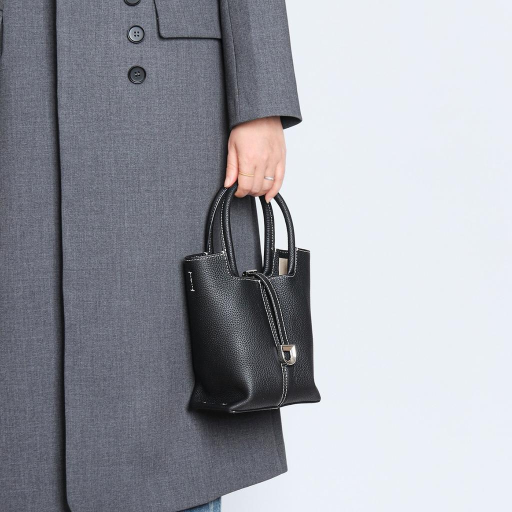 Vegetable Basket Bag Genuine Leather Crossbody Bag Fashionable Versatile and High-end Single-shoulder Bucket Bag