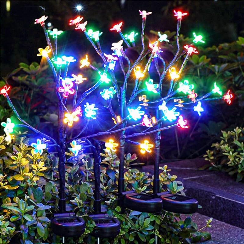 Solar Garden Lights Garden Decor, Solar Flowers Lights Outdoor Decorative,2Pack 40LED Solar Lights Outdoor Garden Waterproof for Outside