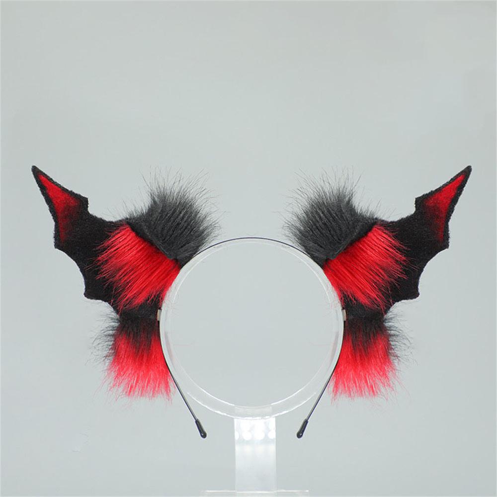 Halloween Fluffy Bat Wing Hairband Demon Cosplay Prop Subculture Animal Beast Ear Gothicism Headpiece Role Playing Headgear