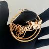 Fashionable Personalized Name Earrings Stainless Steel Customized  Large Hoop Butterfly Earrings Christmas Birthday Gift
