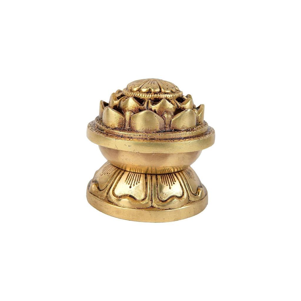 Brass Antique Design Dhoop Dani Pot | Loban Burner |Bakhoor Holder | Dhoop Batti Stand | Pooja Items | Incense Holder Burner