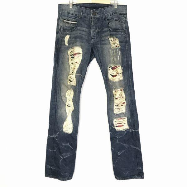 

Б/У/Сделано в США Джинсы Rockstar Sushi с эффектом потертости, потертые, байкерские, W30, темно-синие, для мотоциклистов