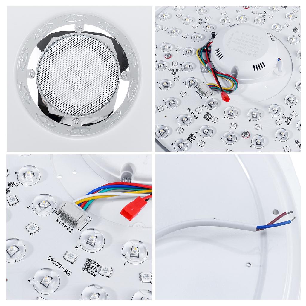 Modern Wifi APP Remote Control Music Light 36W 72W With bluetooth Speaker Square Smart Ceiling Lamp RGB Music Led Ceiling Light