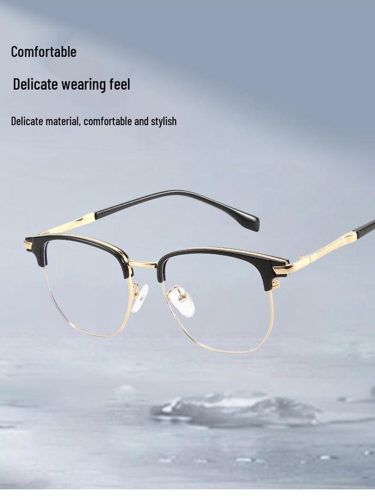 2026 TR90 Ultra-light Semi-rim Browline Blue Light Blocking Business Glasses Frame