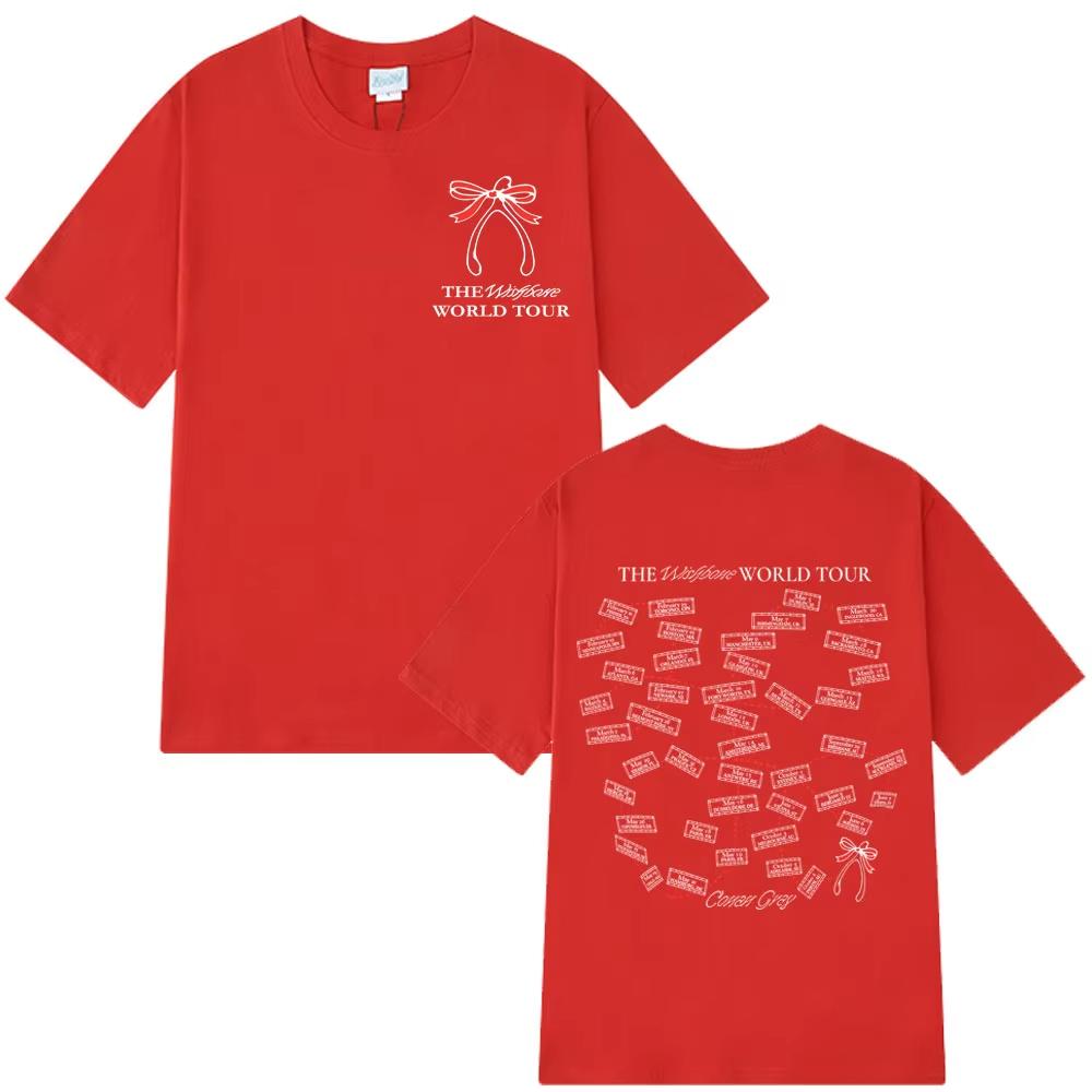 

Conan Gray Wishbone World Tour Printed Tees Men Women Fashion T-shirts Short-sleeved Loose Cotton Aesthetic Trendy T-shirts 3XL