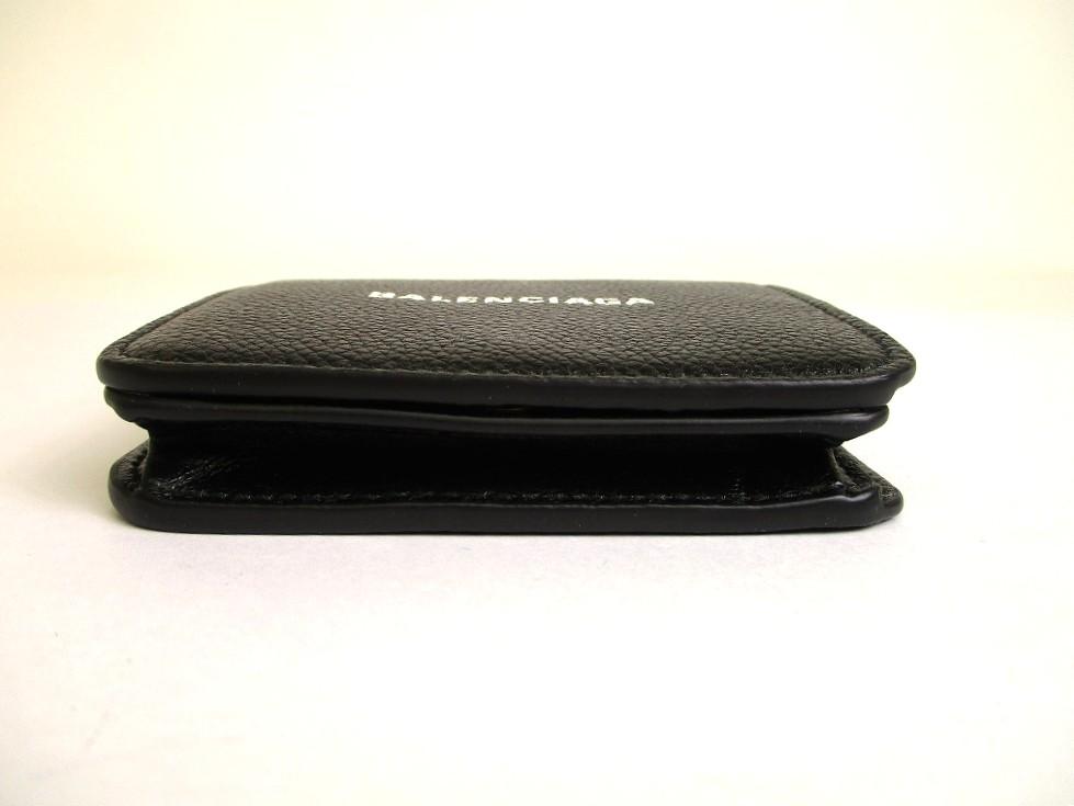 Authentic BALENCIAGA Black Leather Bifold Wallet Compact Wallet #a898  Refurbished