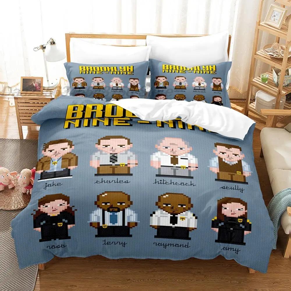 Broklyn-Nine-Nine Beding Set Einzelbett Twin Ful Quen King-Size Abmessungen Abmessungen Bettwäsche-Set Aldult Junge Jungen Schlafzimmer Bettbezug-Sets 3D-Druck