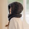 Scarf Integrated Hat Women's Winter Warm Knitted Wool Hat Fashion Hat