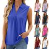 Women Fashion Color Sleeveless Tops V Neck Vest Tops