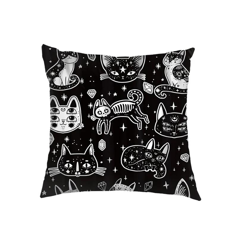 Vampire Bat Ghost Print Cushion Covers Gothic Style Pillowcases Bedroom Office Living Room Pillowcase Throw Pillow Cover Gift